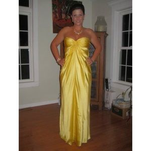 Yellow Long Satin dress